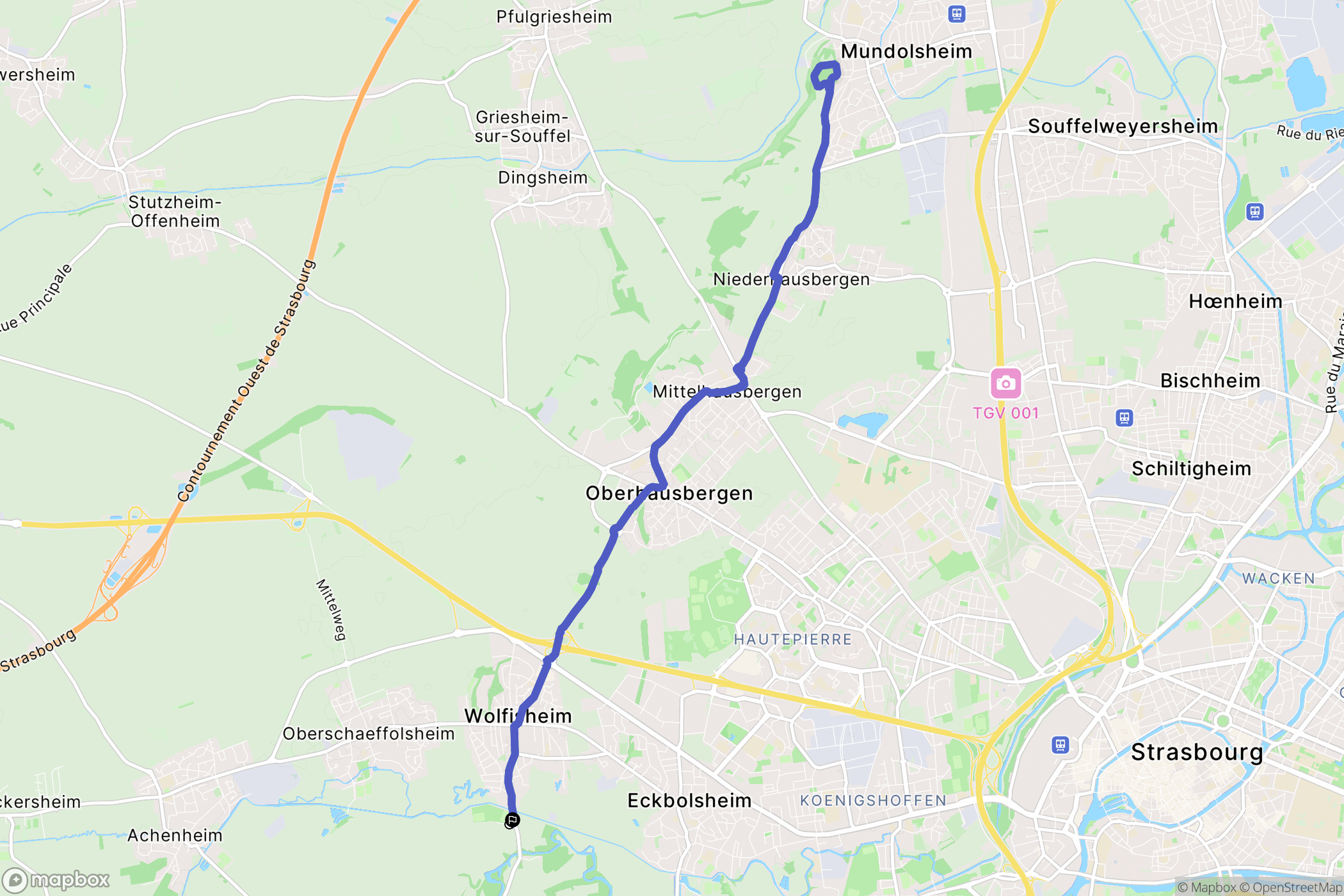 Wolfisheim : carte du parcours de randonnée - France