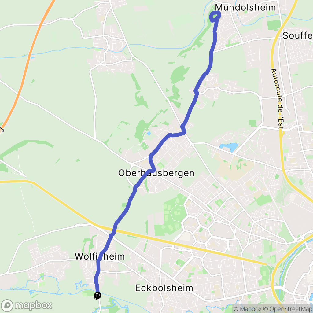 Wolfisheim : carte du parcours de randonnée - France