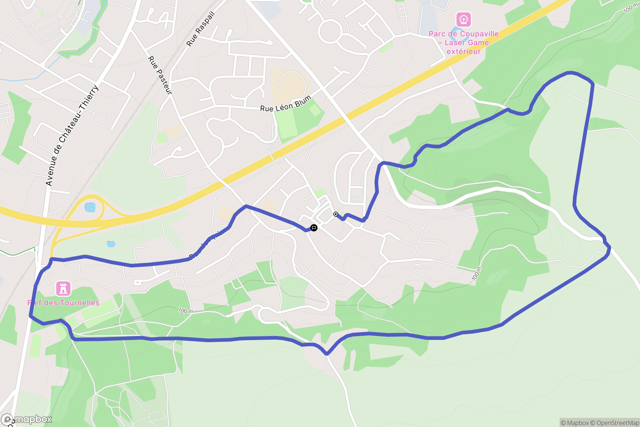 Belleu : carte du parcours de randonnée - France