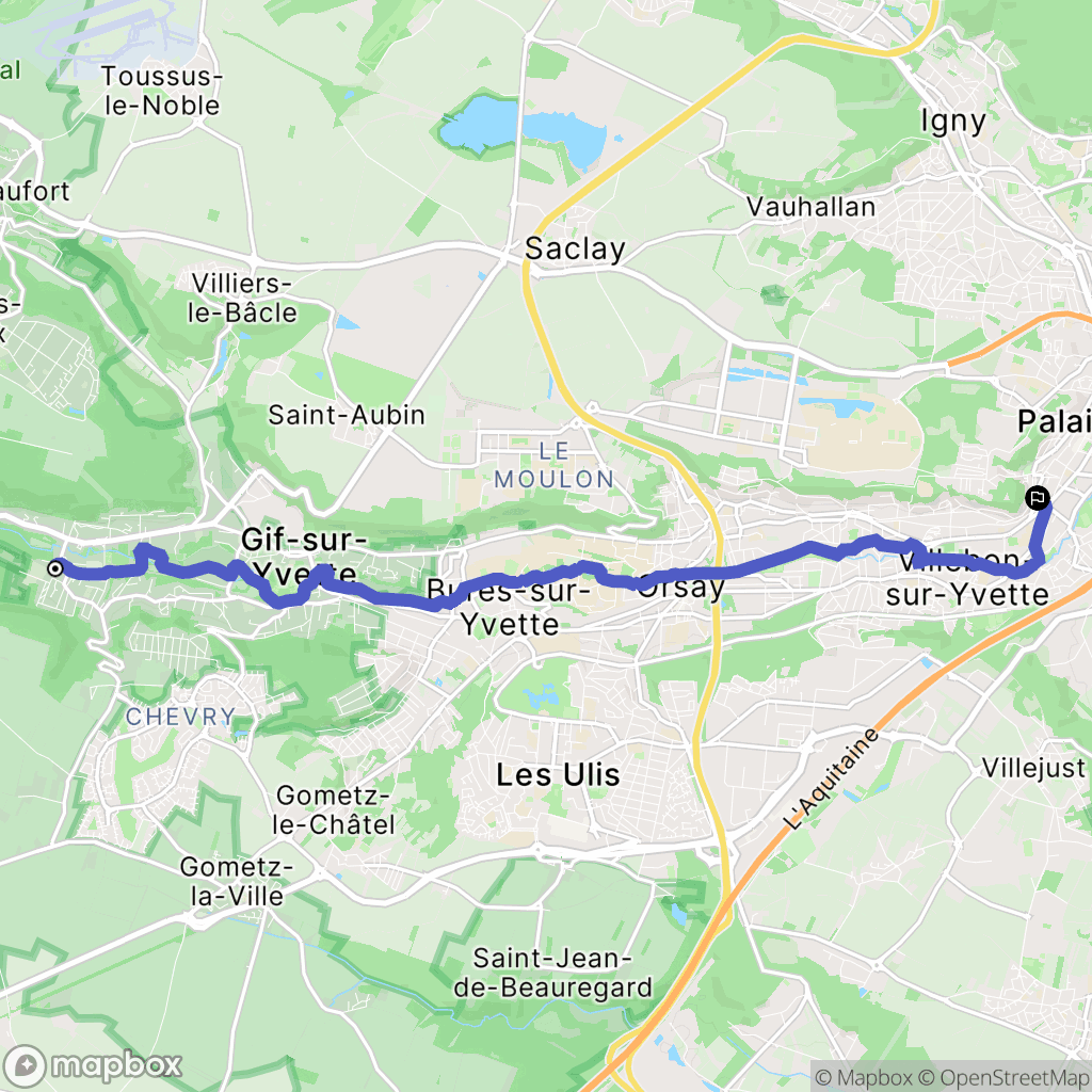Gif-sur-Yvette : carte du parcours de randonnée - France