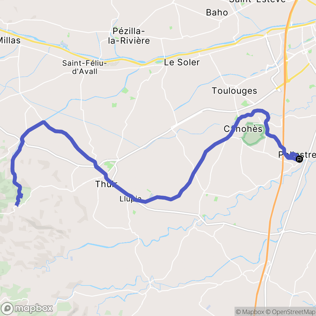 Pollestres : carte du parcours de randonnée - France