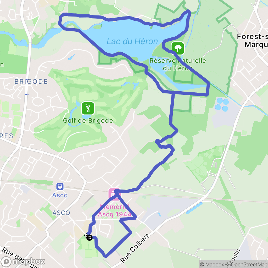 Villeneuve-d'Ascq : carte du parcours de randonnée - France