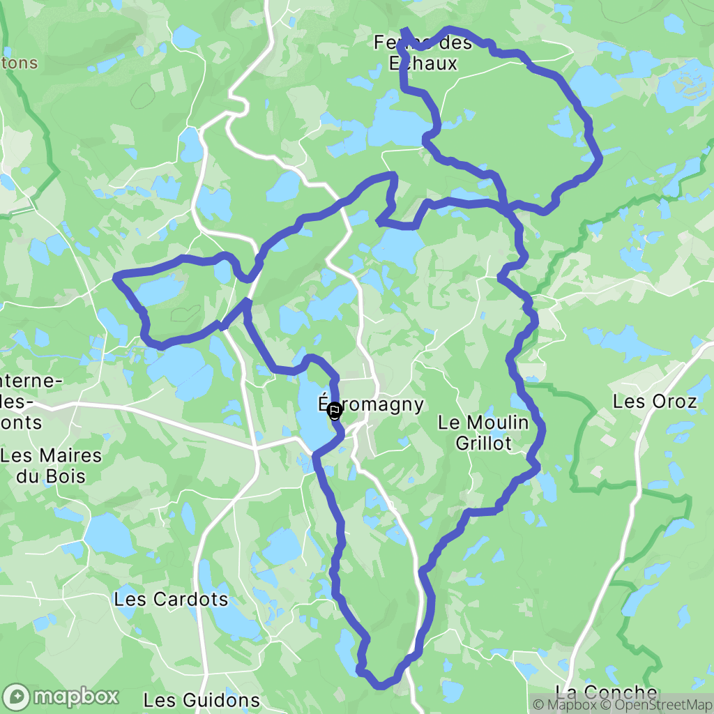 Écromagny : carte du parcours de randonnée - France