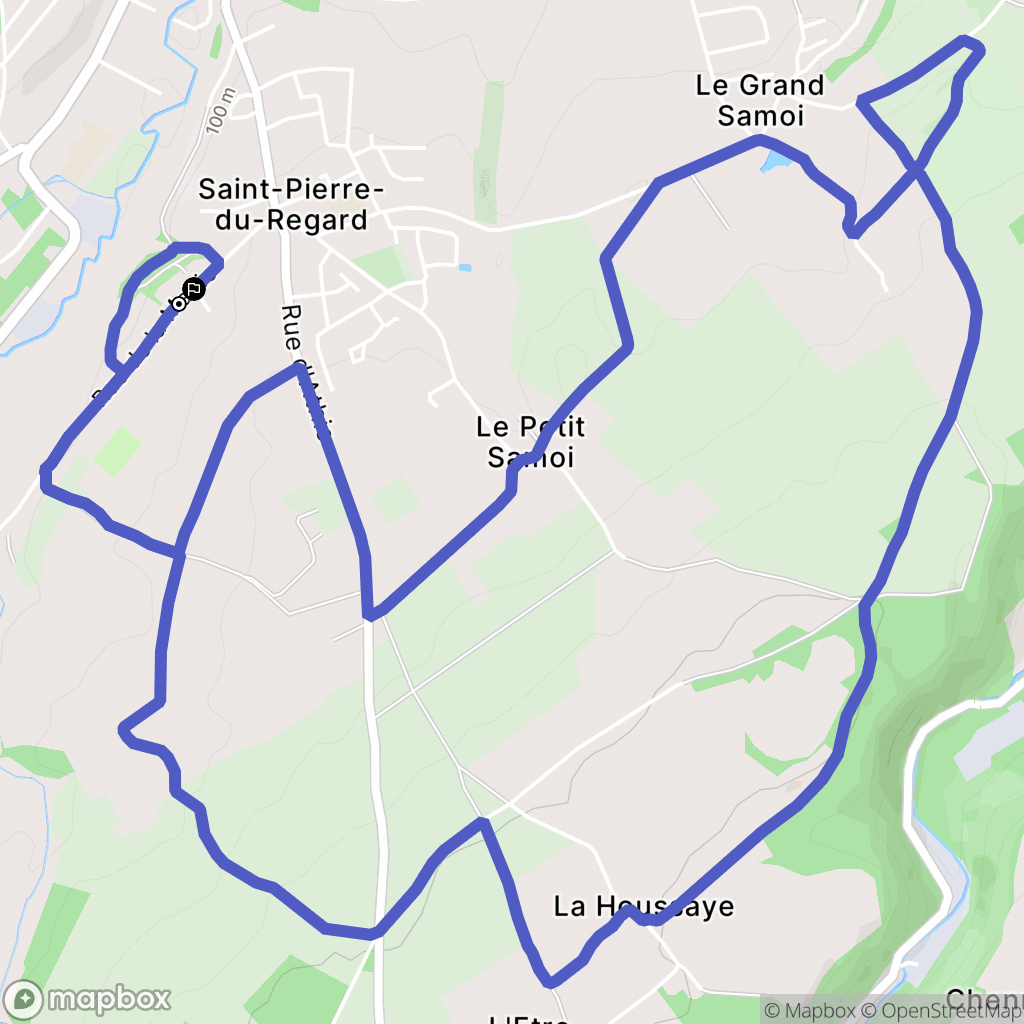 Saint-Pierre-du-Regard : carte du parcours de randonnée - France