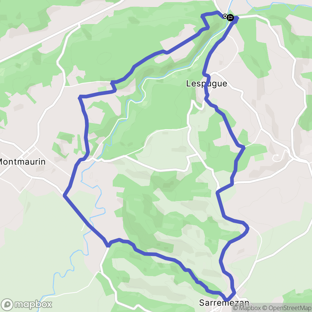 Montmaurin : carte du parcours de randonnée - France