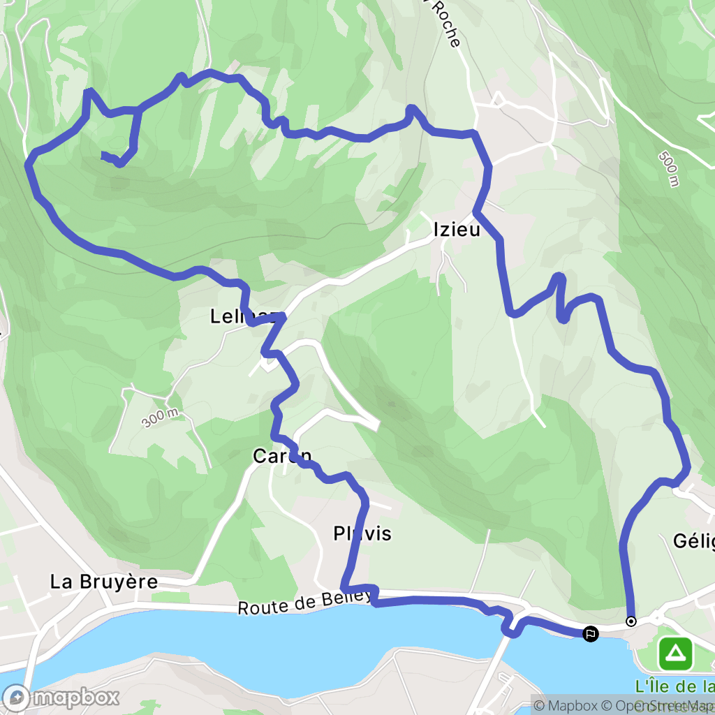 Murs-et-Gélignieux : carte du parcours de randonnée - France
