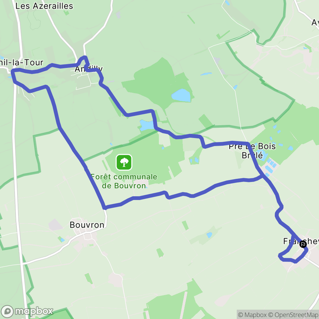 Francheville : carte du parcours de randonnée - France