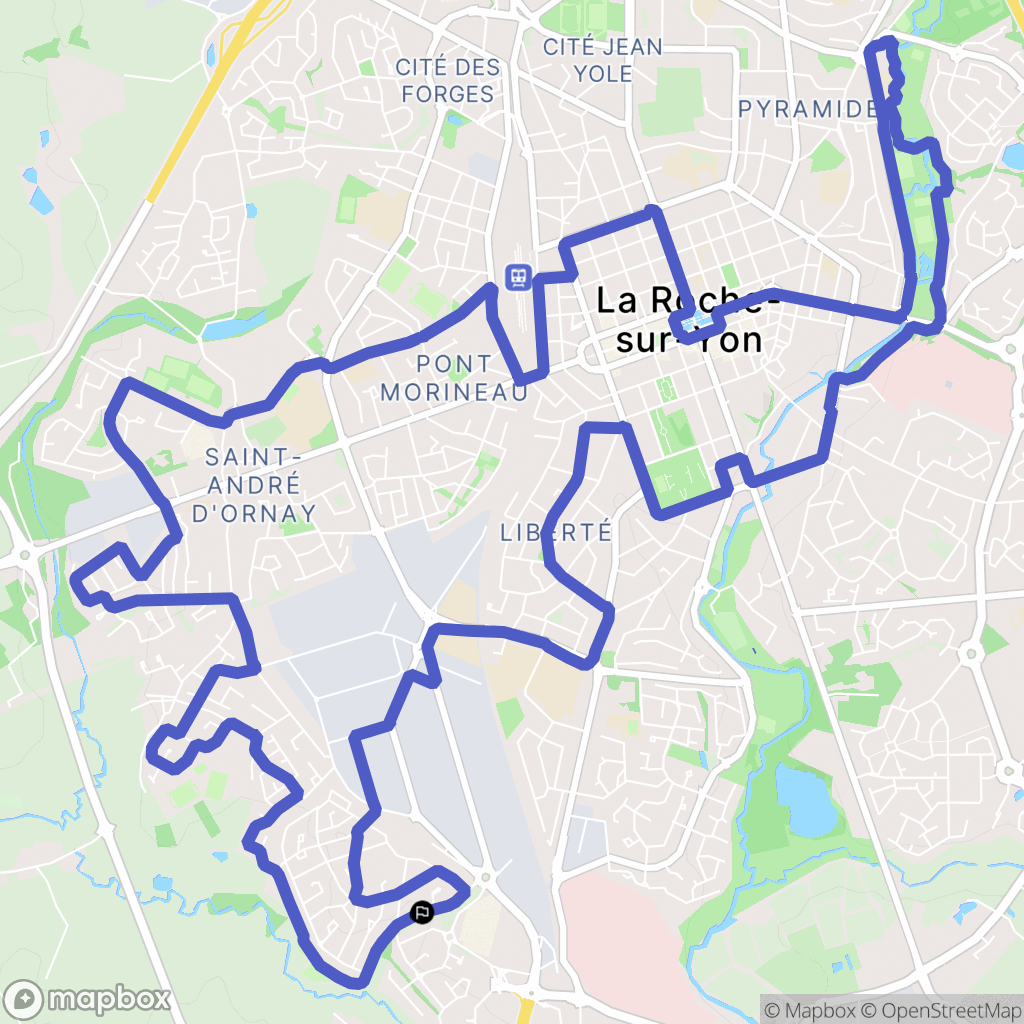 La Roche-sur-Yon : carte du parcours de randonnée - France