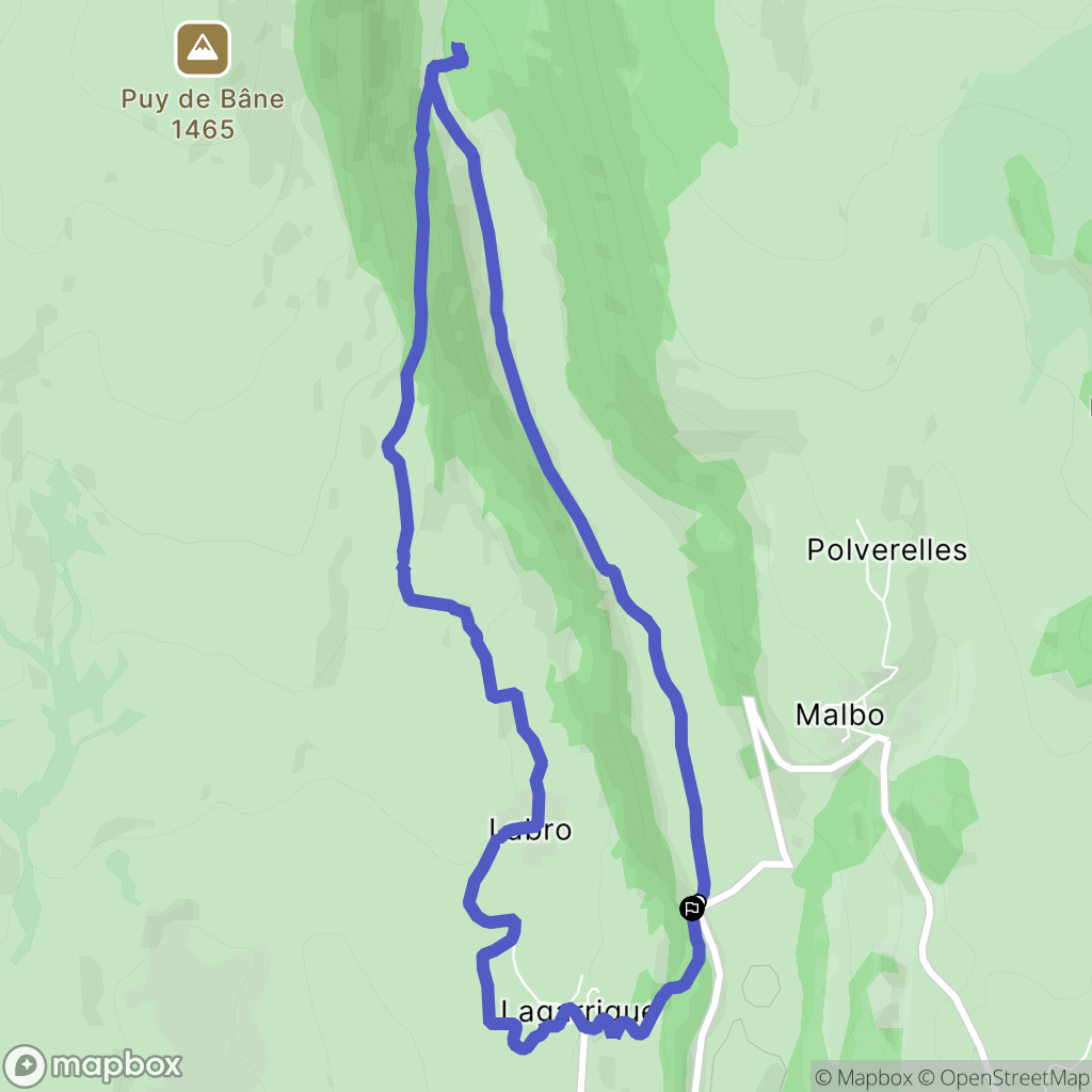 Malbo : carte du parcours de randonnée - France