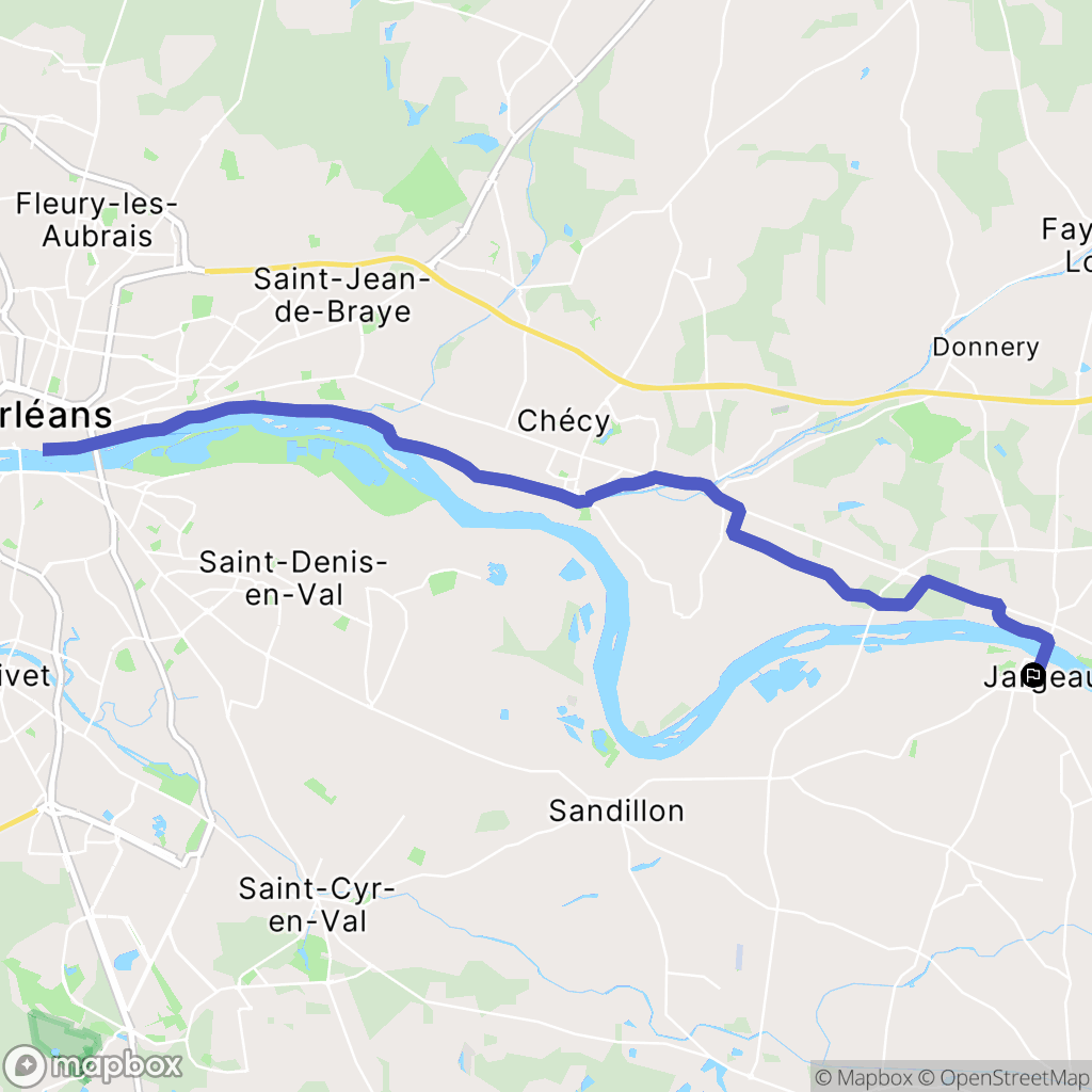 Jargeau : carte du parcours de randonnée - France