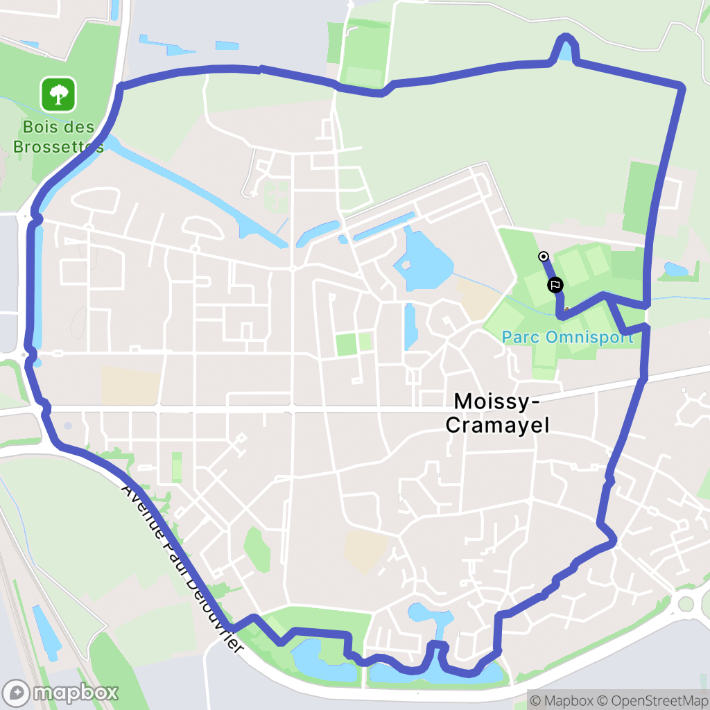 Moissy-Cramayel : carte du parcours de randonnée - France