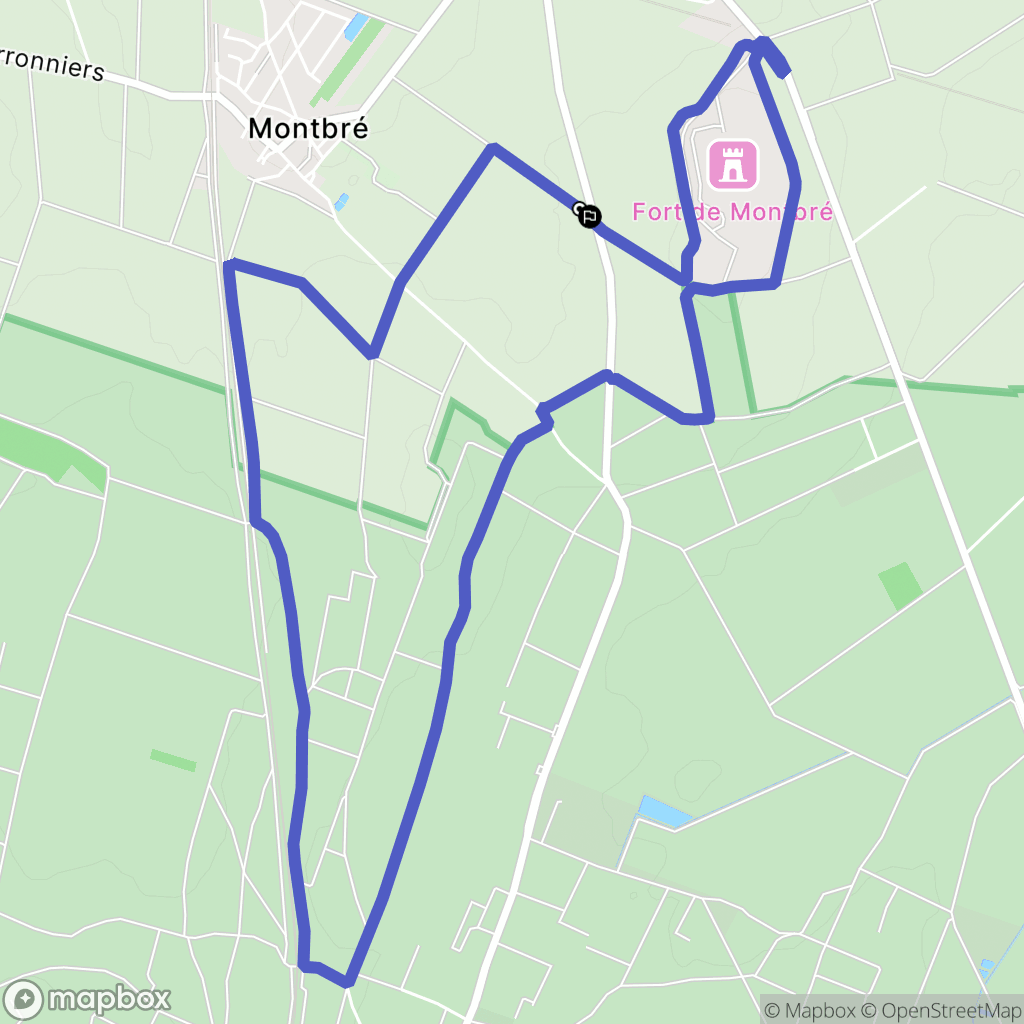Montbré : carte du parcours de randonnée - France