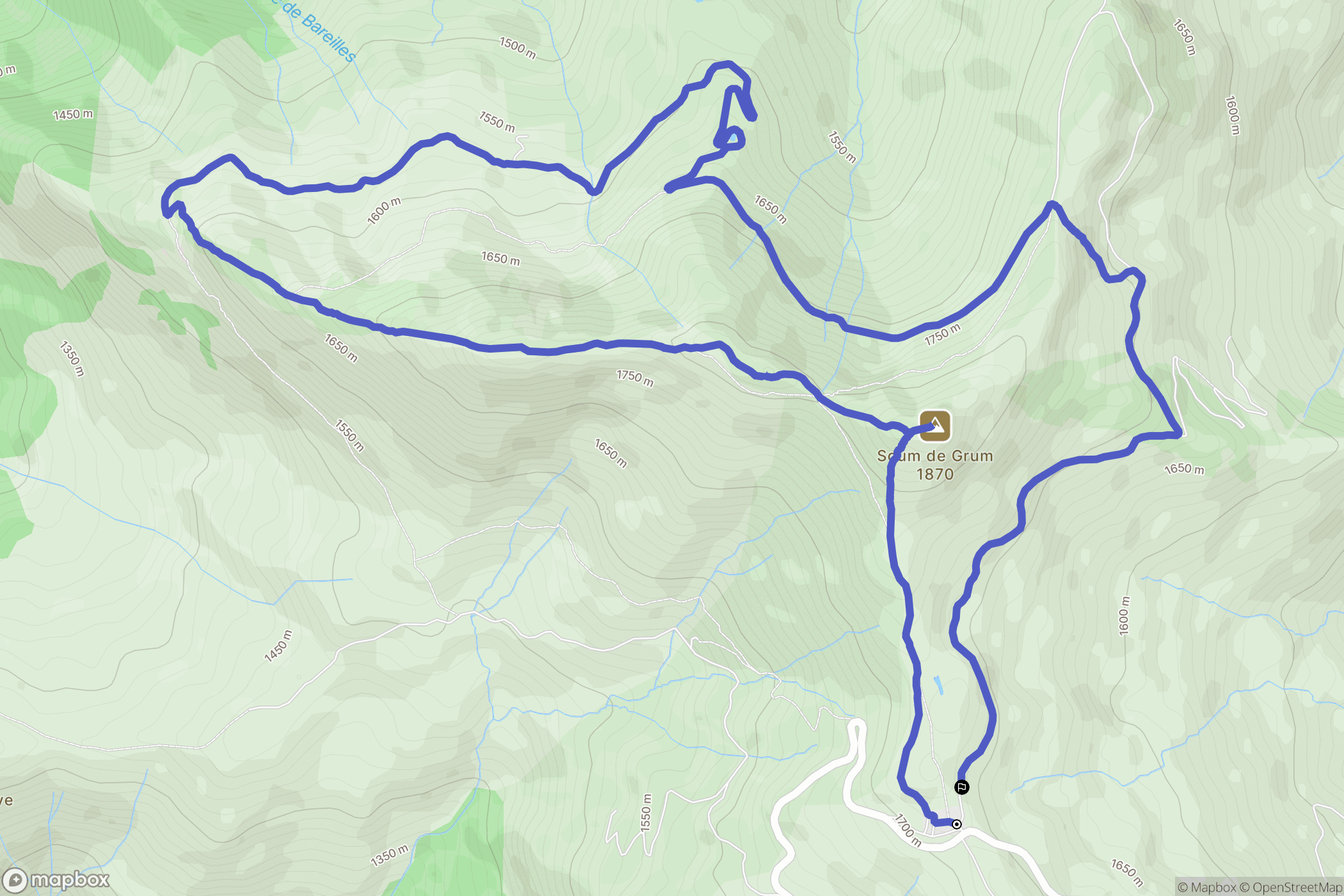 Béost : carte du parcours de randonnée - France