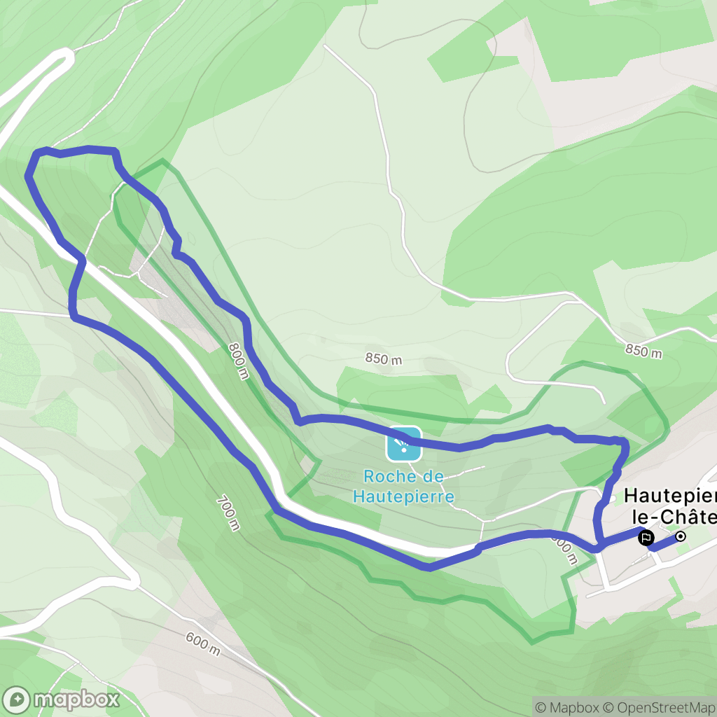 Les Premiers-Sapins : carte du parcours de randonnée - France