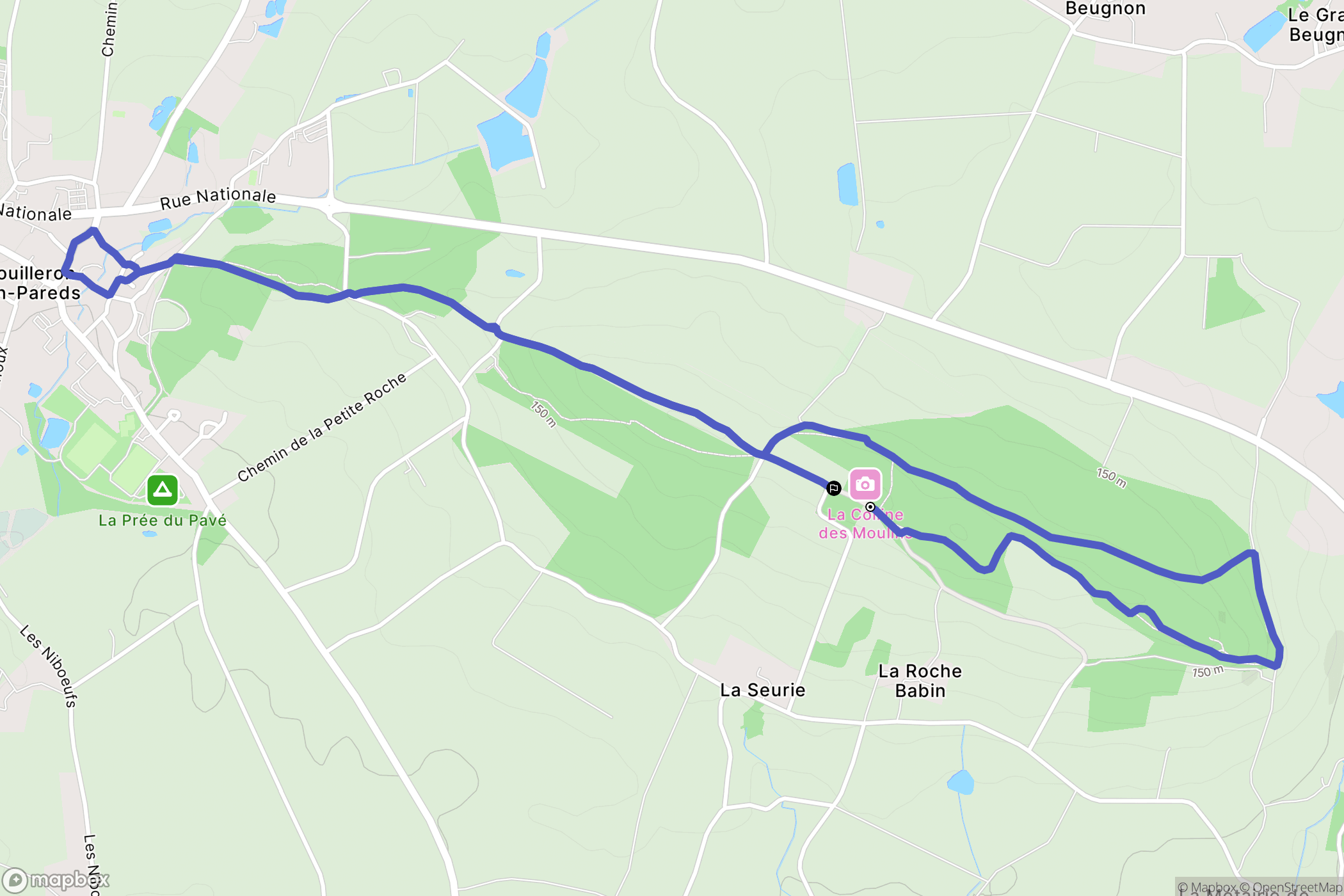 Mouilleron-Saint-Germain : carte du parcours de randonnée - France