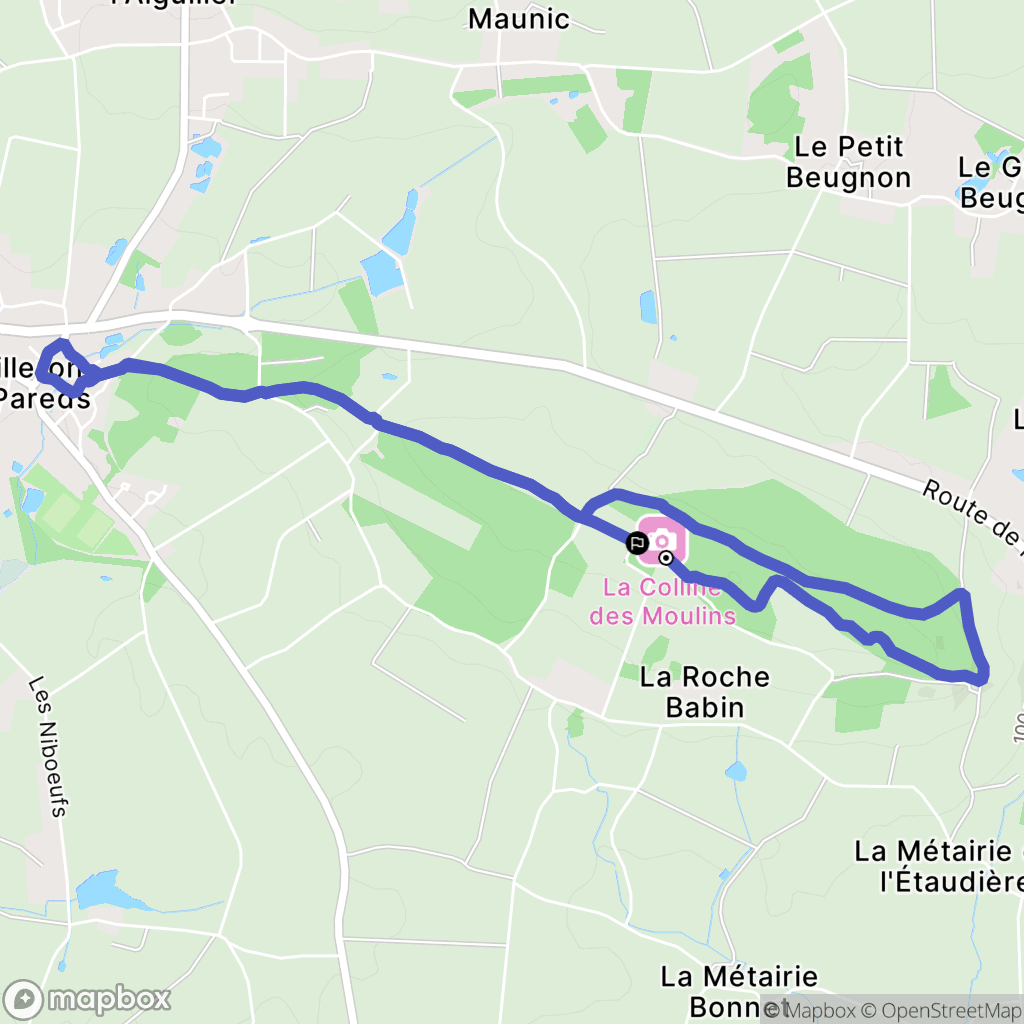 Mouilleron-Saint-Germain : carte du parcours de randonnée - France