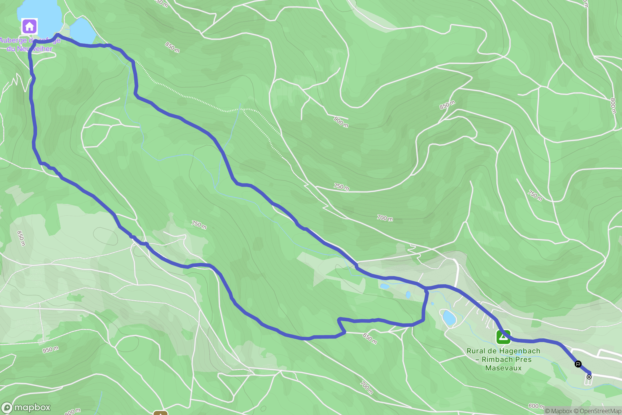 Rimbach-prés-Masevaux : carte du parcours de randonnée - France