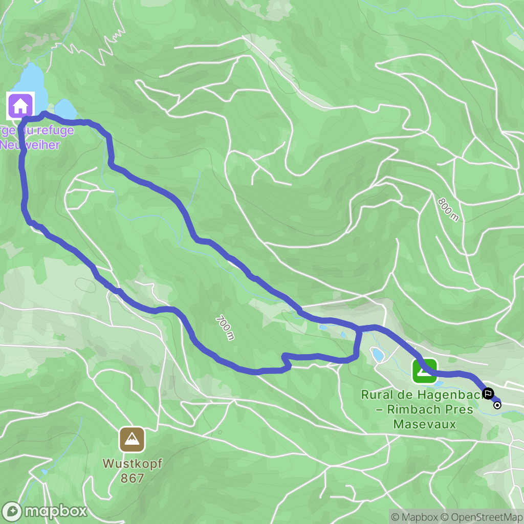 Rimbach-prés-Masevaux : carte du parcours de randonnée - France