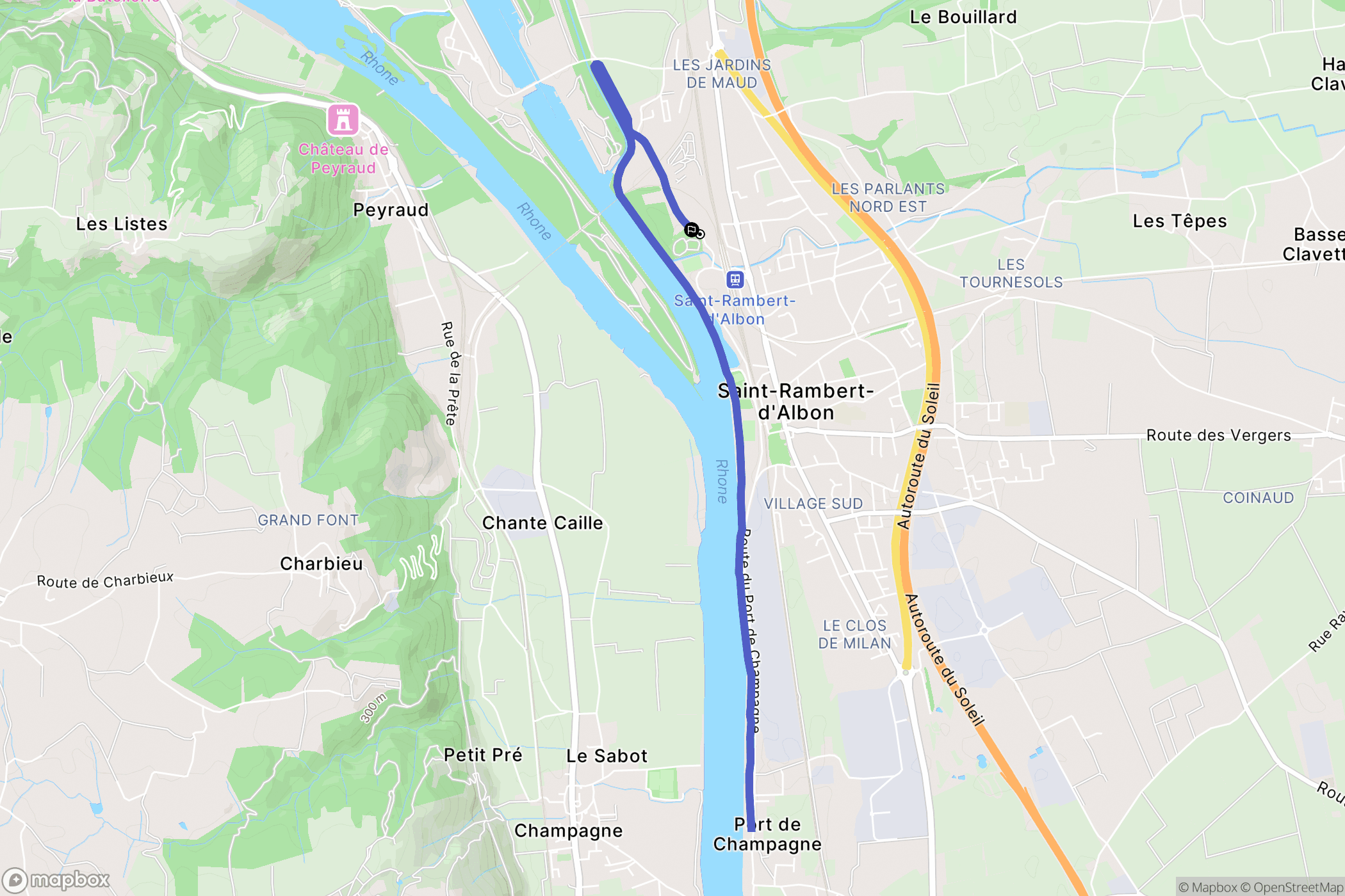 Saint-Rambert-d'Albon : carte du parcours de randonnée - France