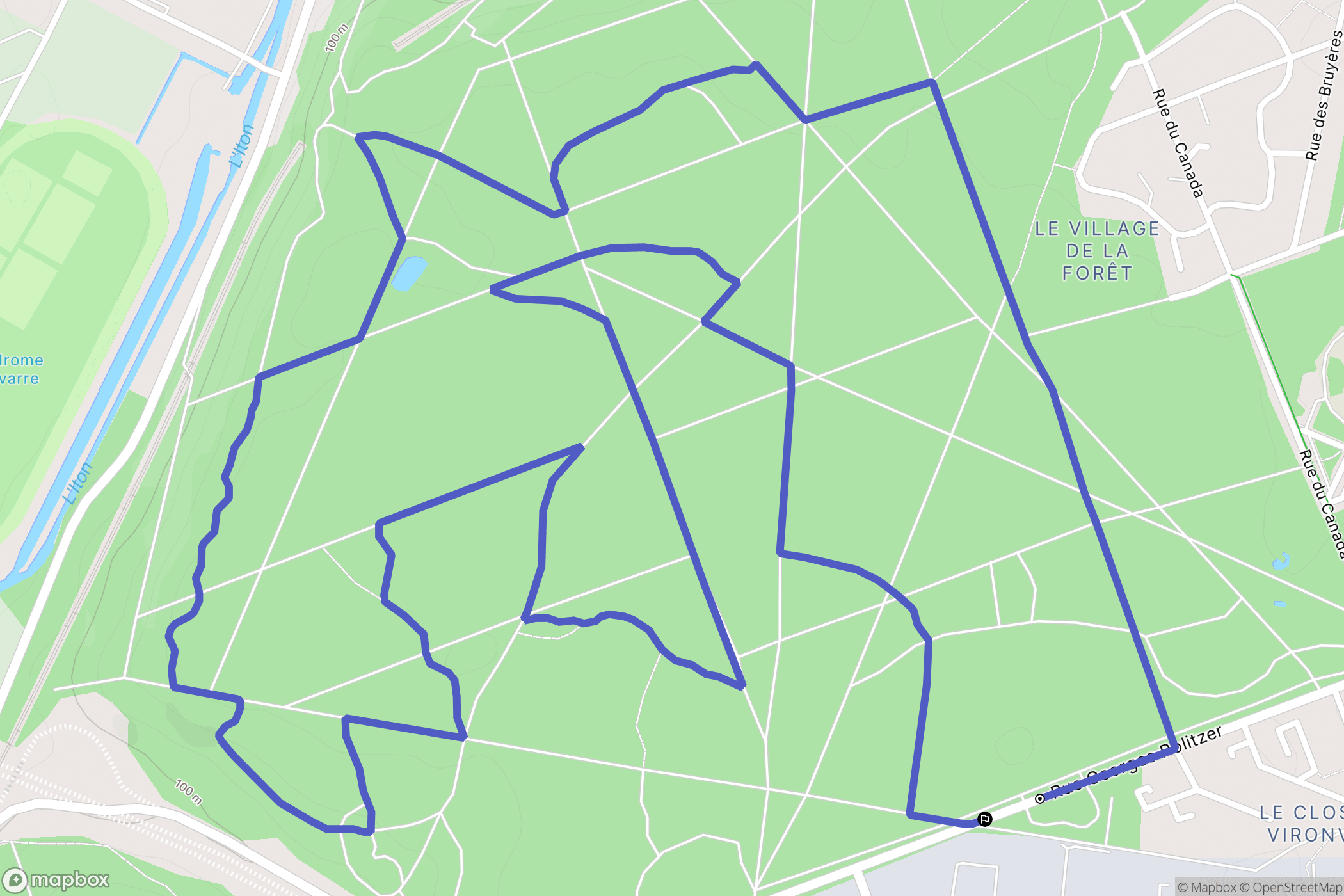 Évreux : carte du parcours de randonnée - France