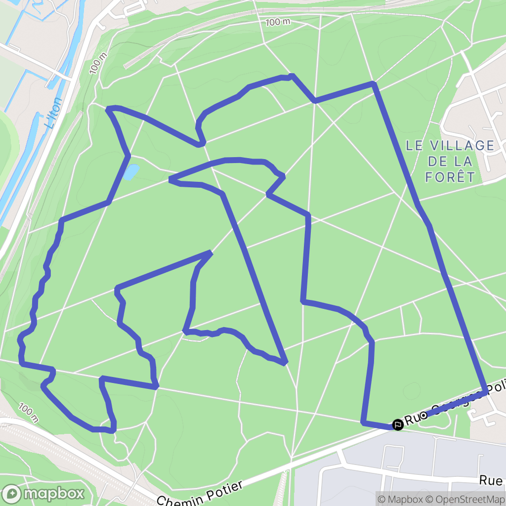 Évreux : carte du parcours de randonnée - France