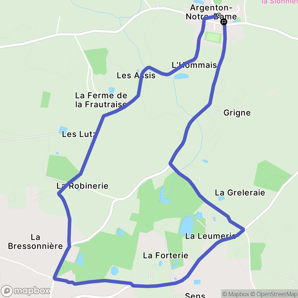 Bierné-les-Villages : carte du parcours de randonnée - France