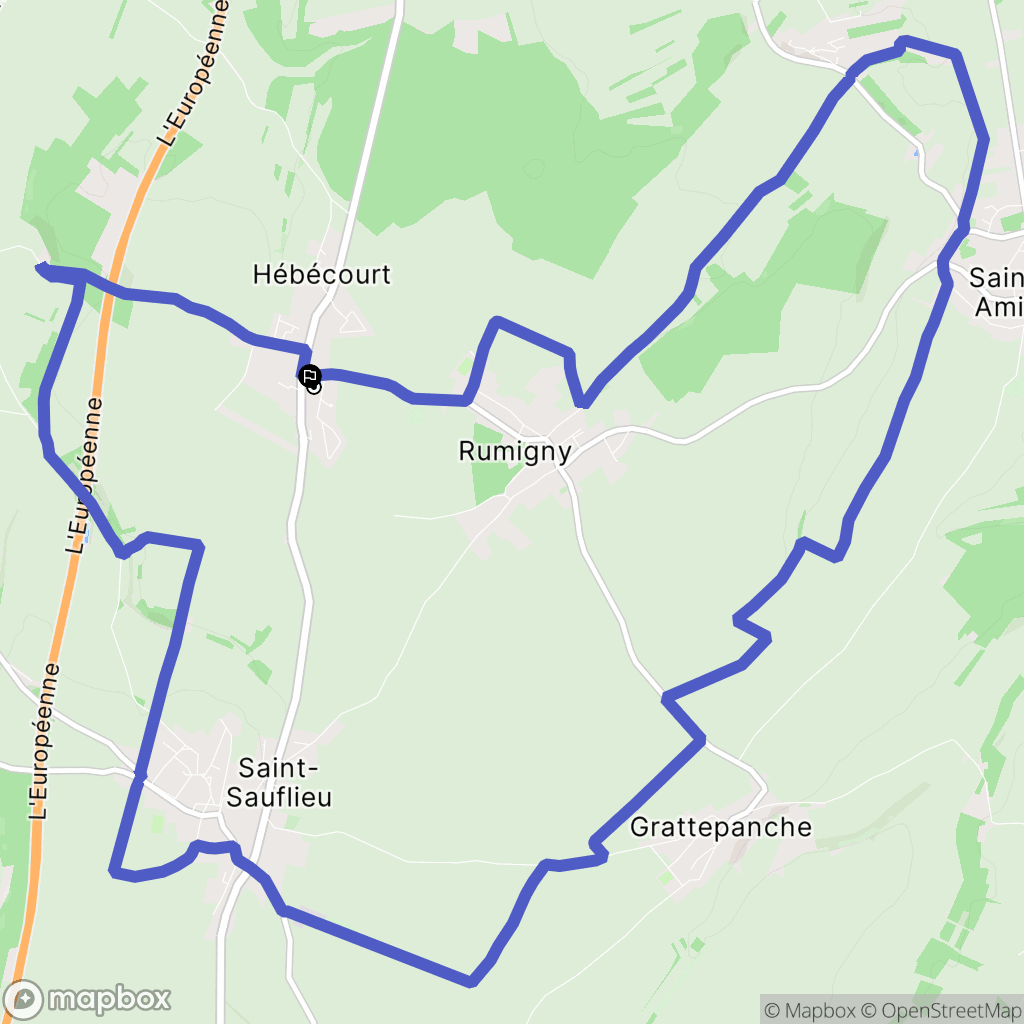 Hébécourt : carte du parcours de randonnée - France
