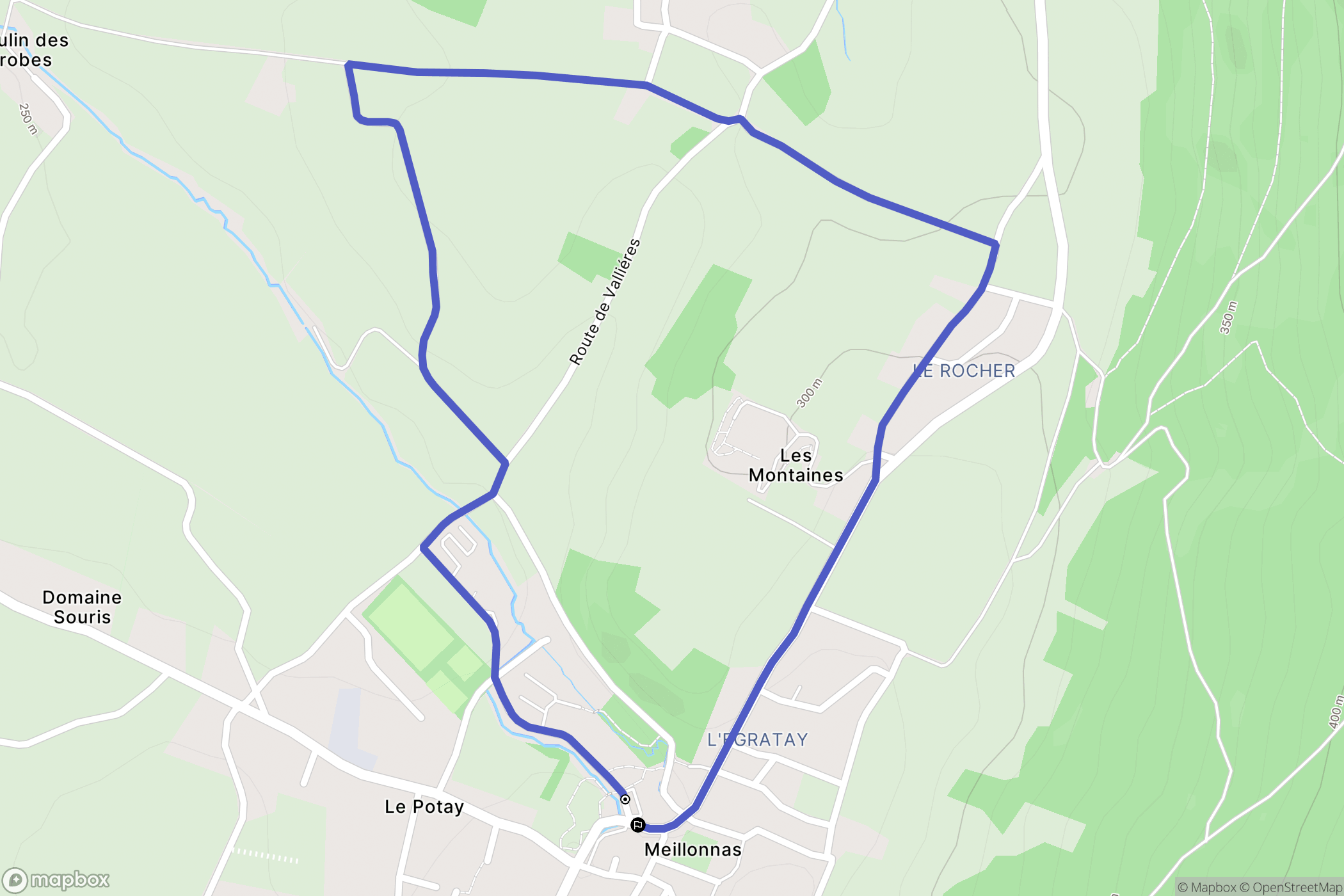 Meillonnas : carte du parcours de randonnée - France