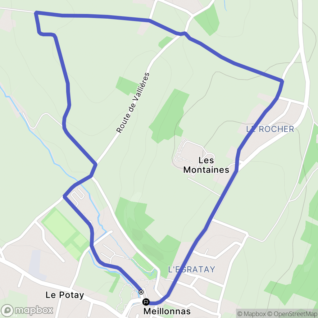 Meillonnas : carte du parcours de randonnée - France