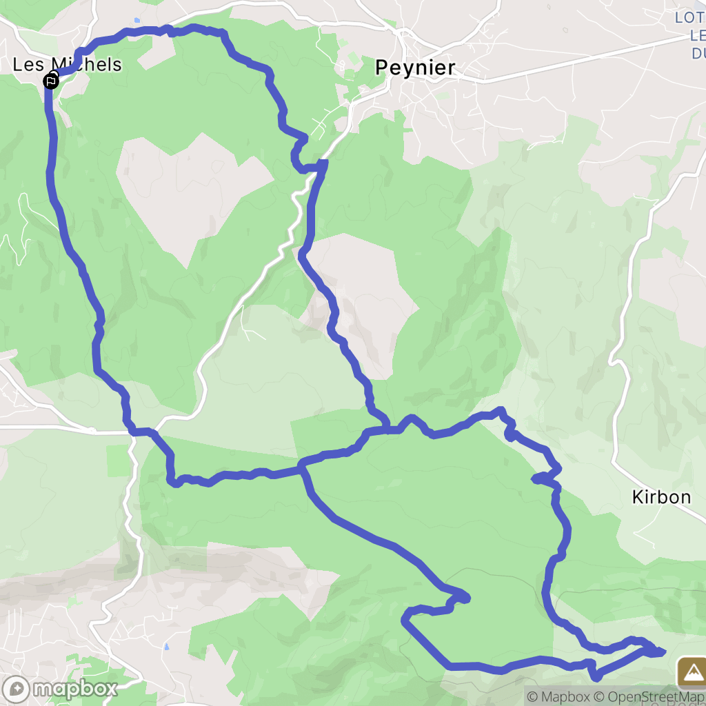 Peynier : carte du parcours de randonnée - France