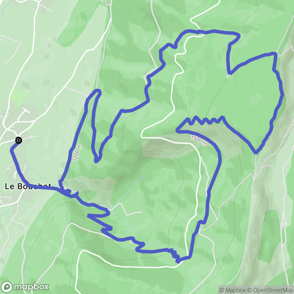 Autrans-Méaudre en Vercors : carte du parcours de randonnée - France