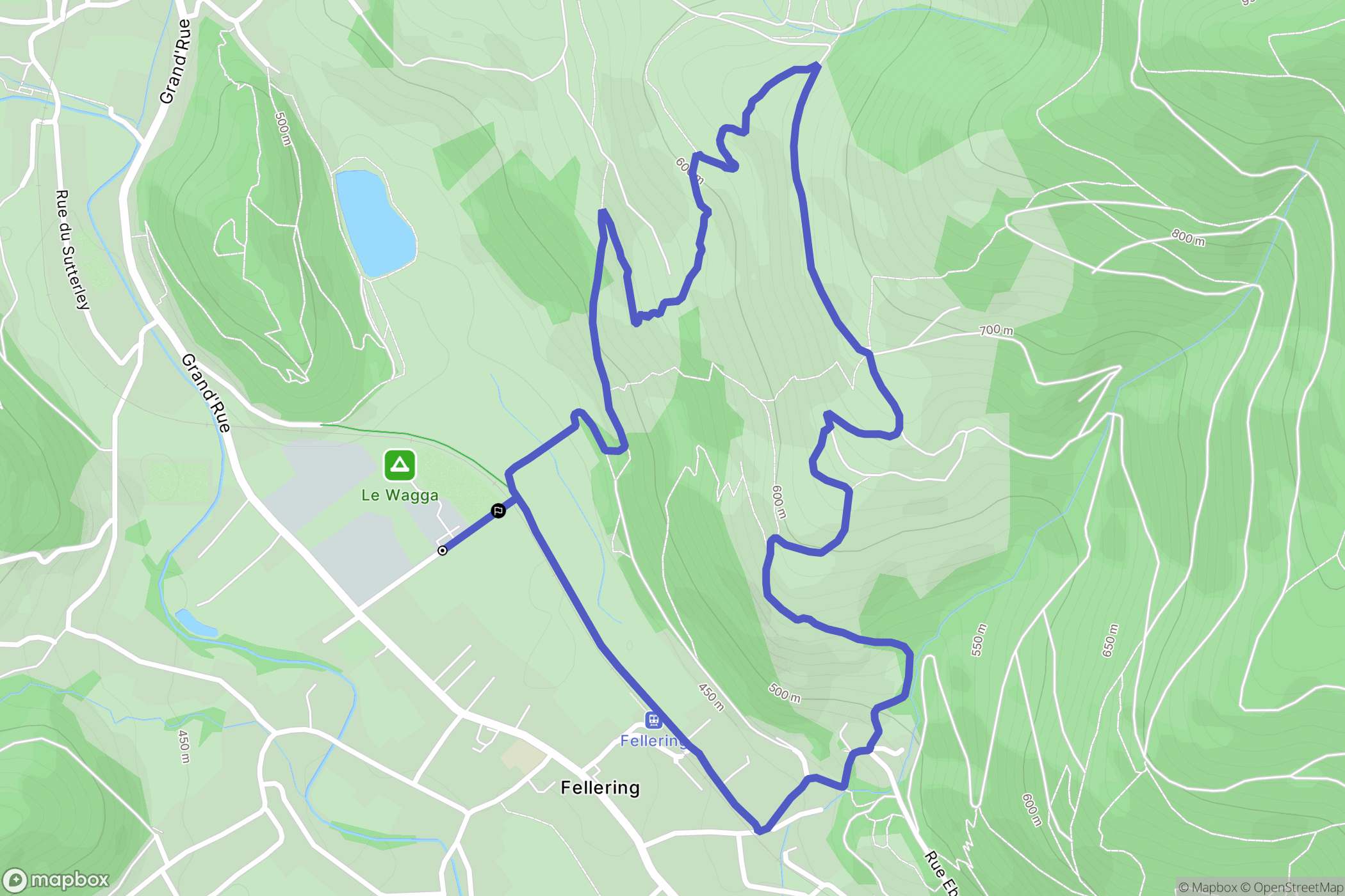 Oderen : carte du parcours de randonnée - France