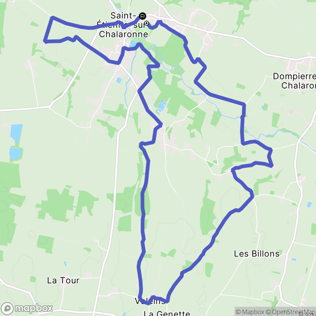 Saint-Étienne-sur-Chalaronne : carte du parcours de randonnée - France