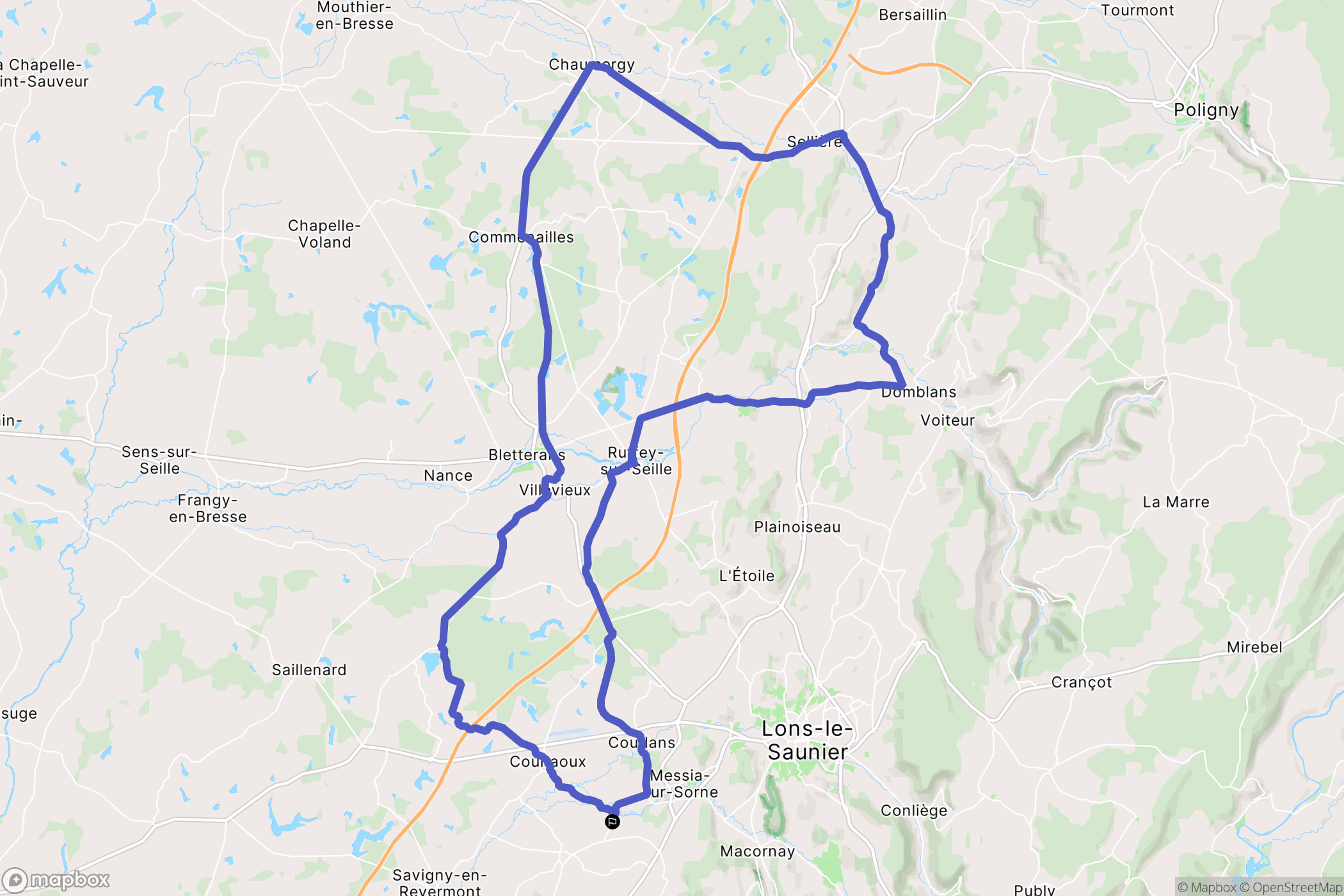 Frébuans : carte du parcours de randonnée - France