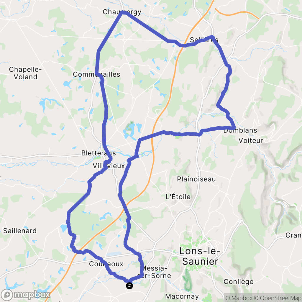 Frébuans : carte du parcours de randonnée - France
