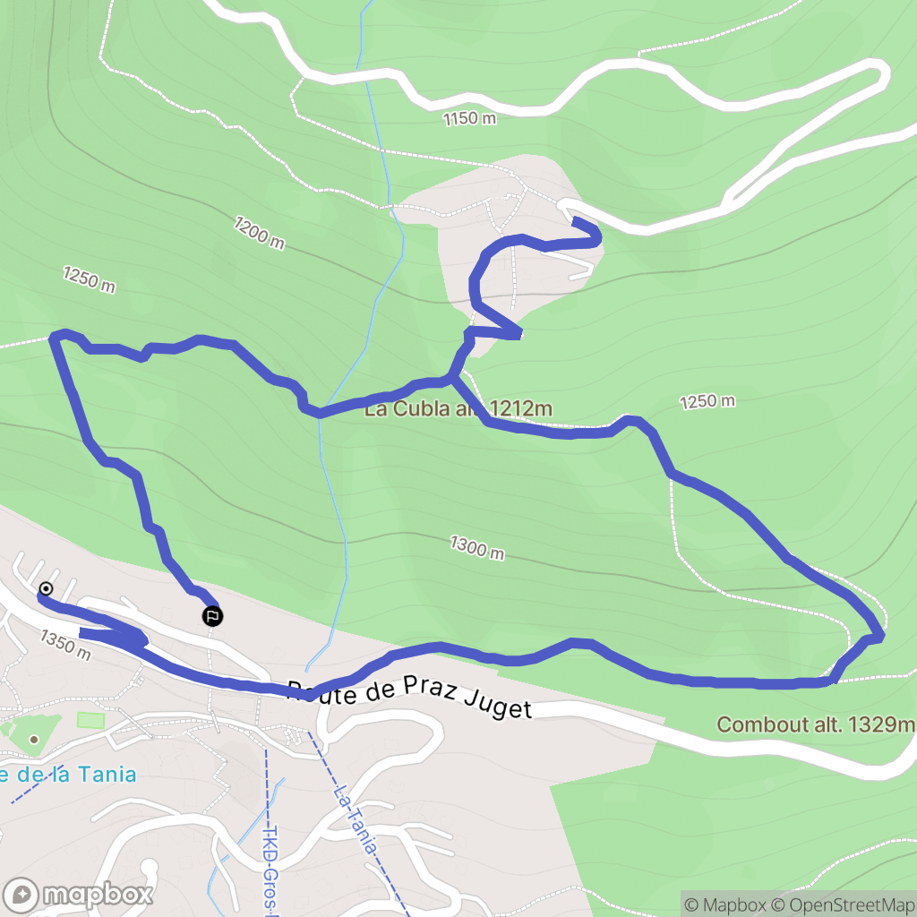 Courchevel : carte du parcours de randonnée - France