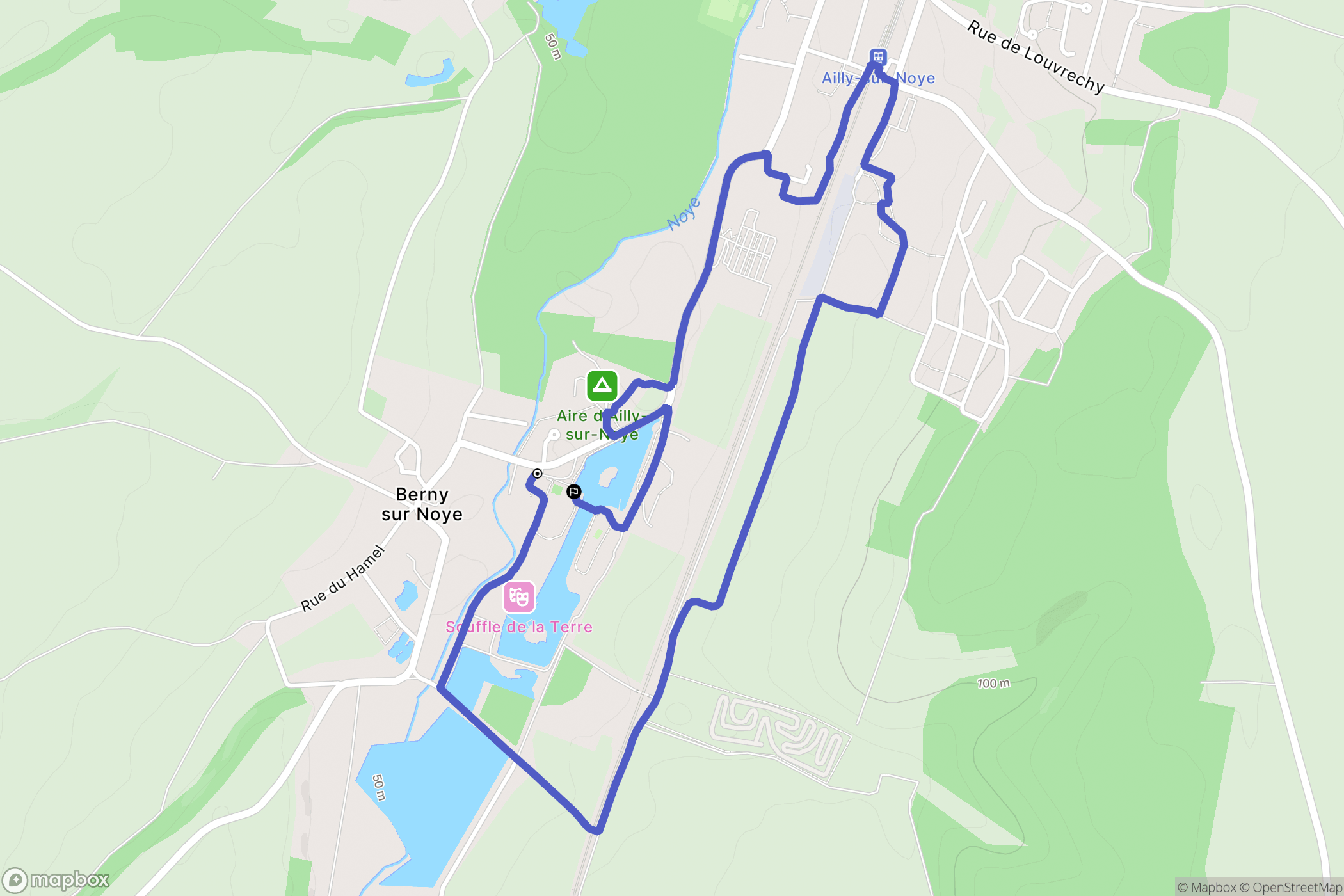 Ailly-sur-Noye : carte du parcours de randonnée - France