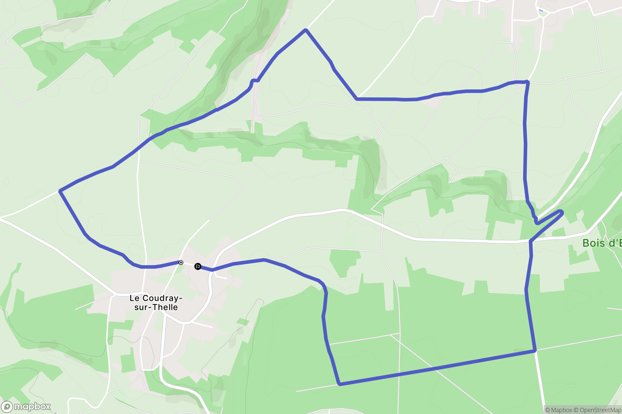 Le Coudray-sur-Thelle : carte du parcours de randonnée - France