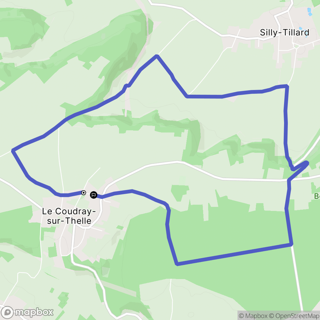 Le Coudray-sur-Thelle : carte du parcours de randonnée - France