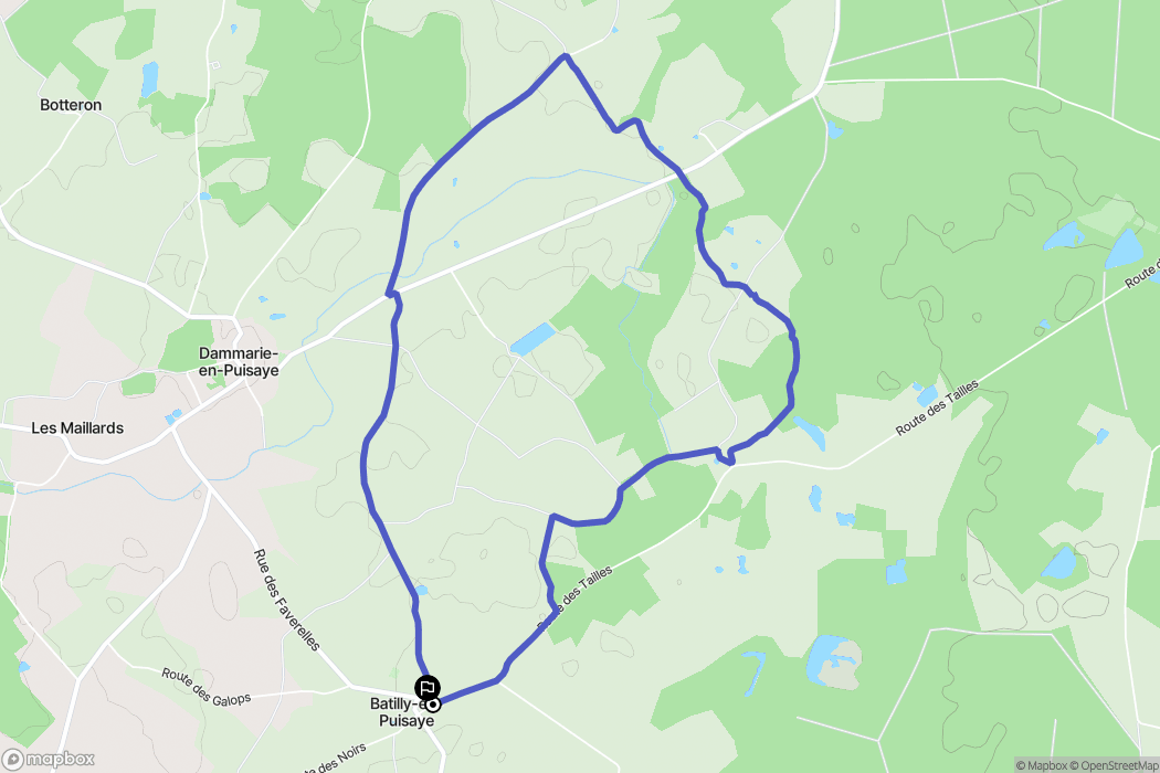 Batilly-en-Puisaye : carte du parcours de randonnée - France