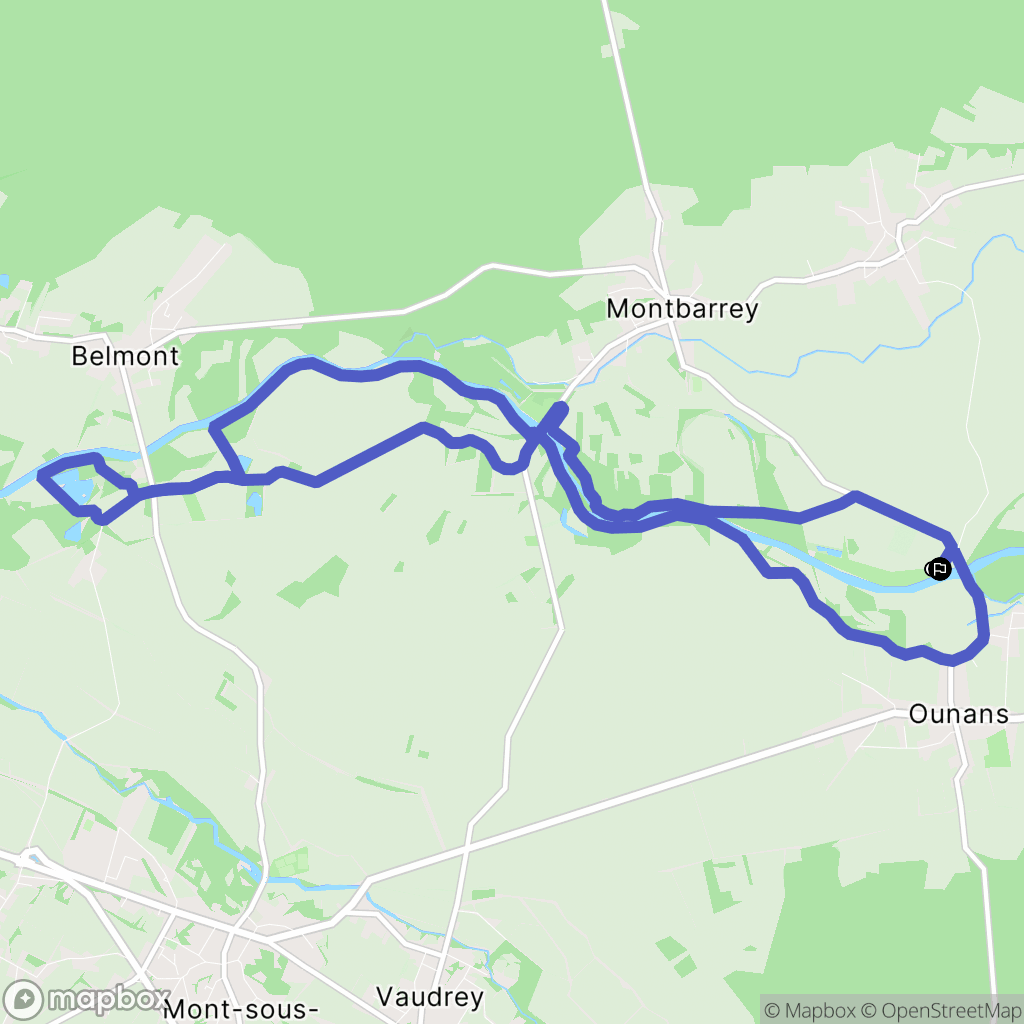 Ounans : carte du parcours de randonnée - France