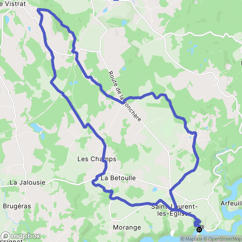 Saint-Laurent-les-Églises : carte du parcours de randonnée - France