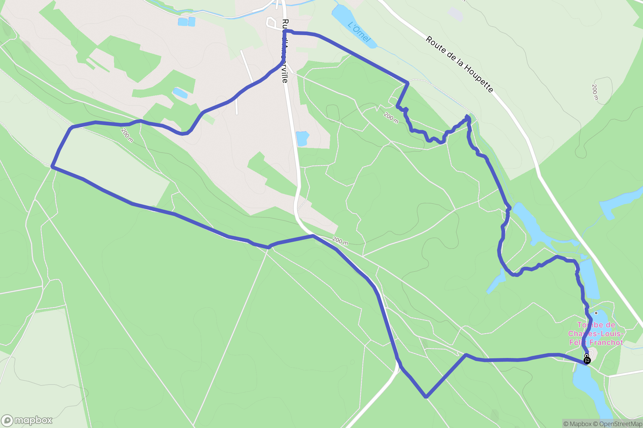 Rupt-aux-Nonains : carte du parcours de randonnée - France