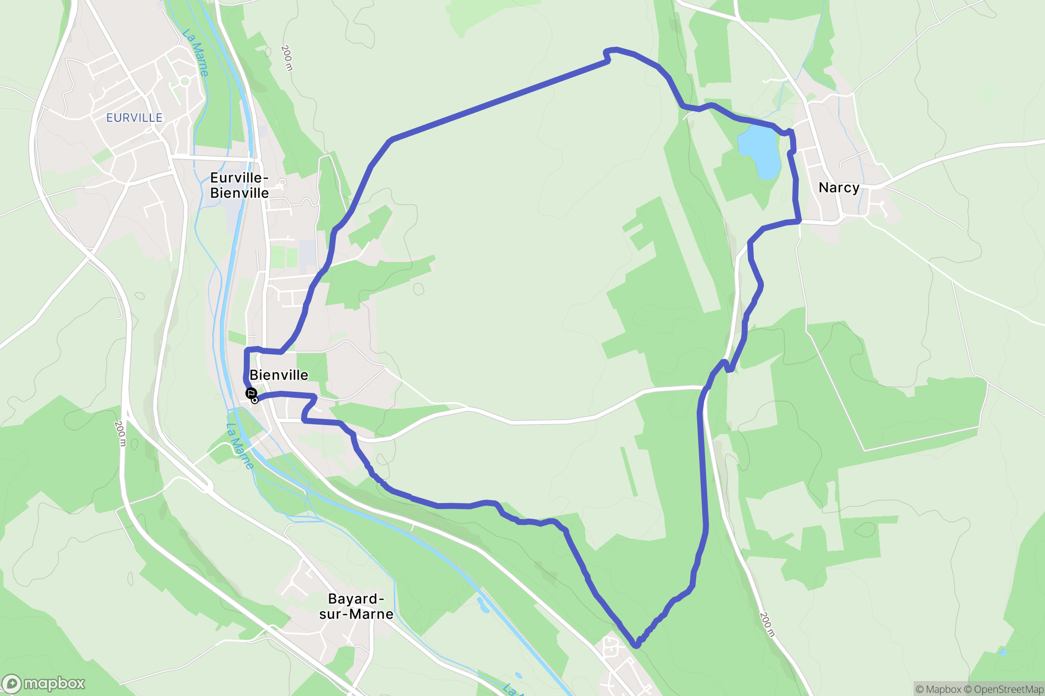 Eurville-Bienville : carte du parcours de randonnée - France