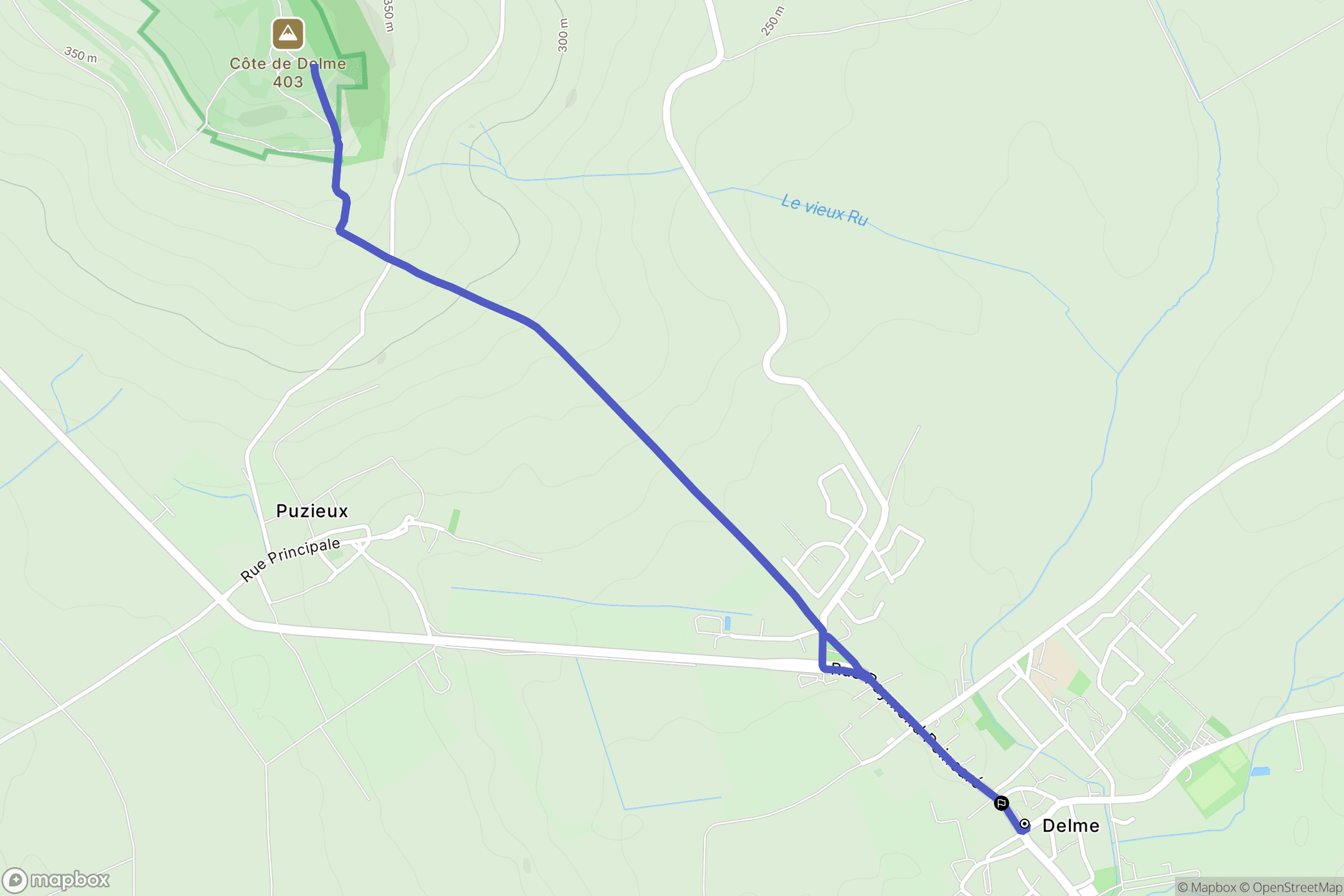 Delme : carte du parcours de randonnée - France