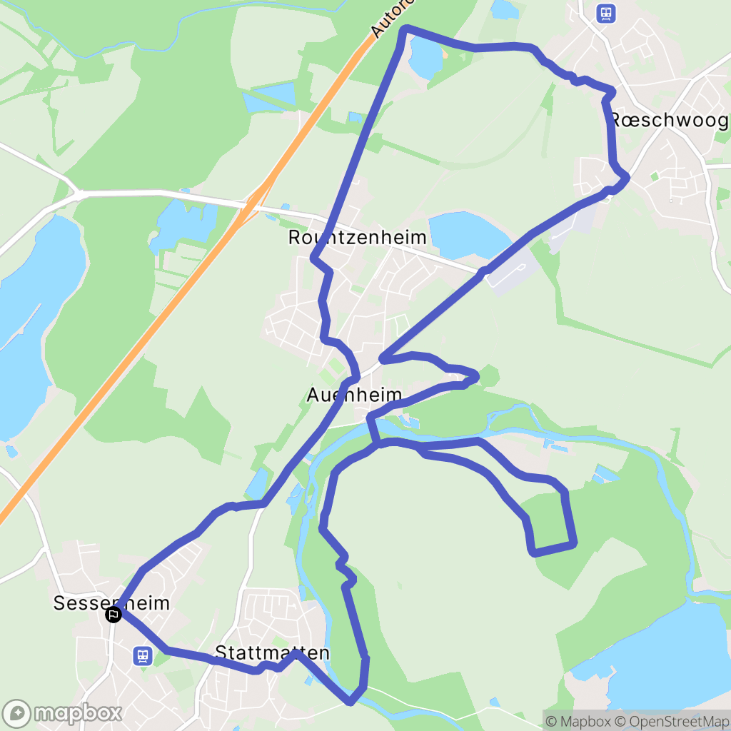 Sessenheim : carte du parcours de randonnée - France