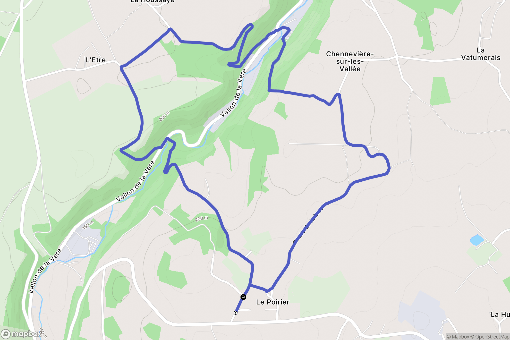 Athis-Val-de-Rouvre : carte du parcours de randonnée - France