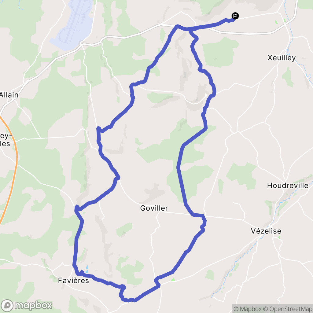 Maizières : carte du parcours de randonnée - France