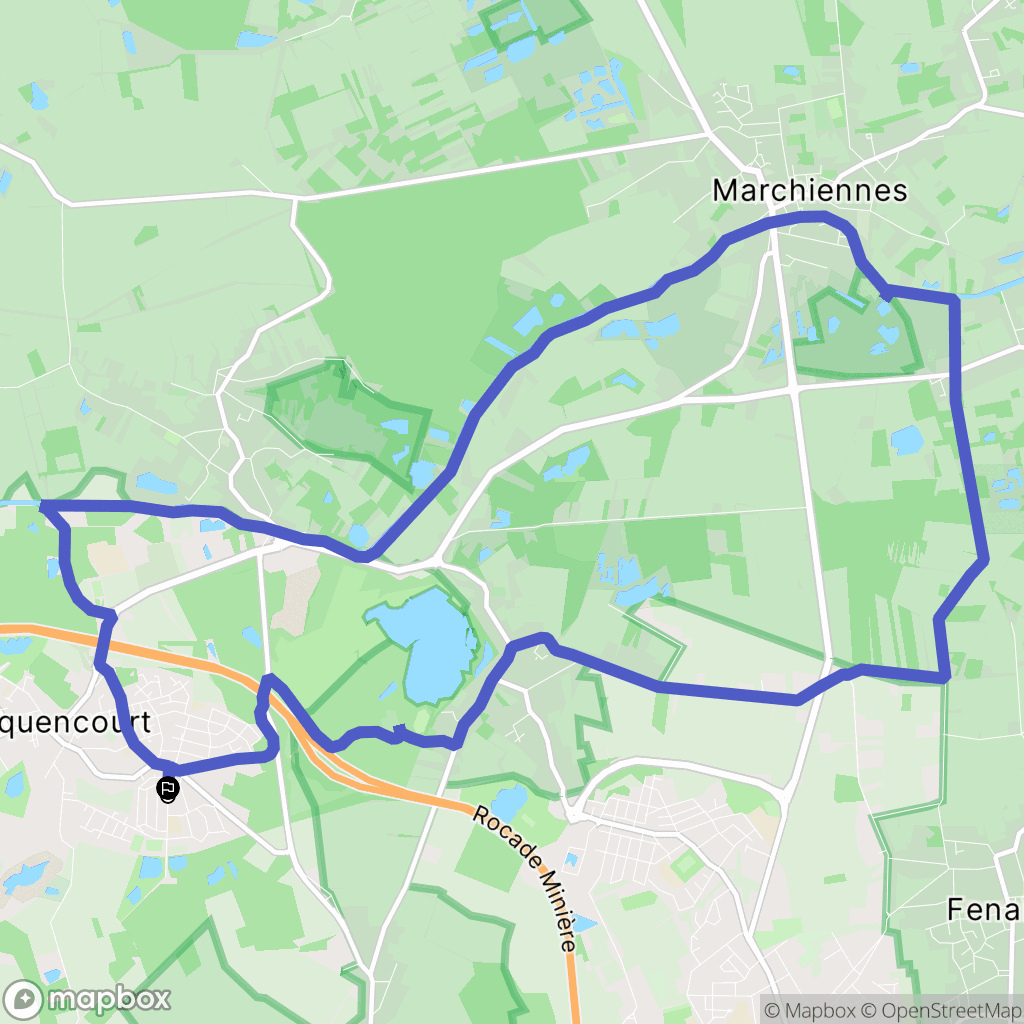 Pecquencourt : carte du parcours de randonnée - France