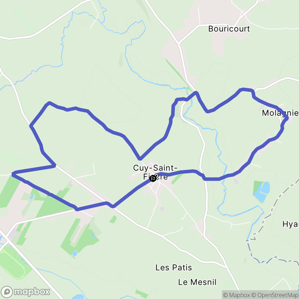 Cuy-Saint-Fiacre : carte du parcours de randonnée - France